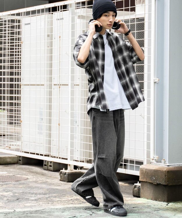 WEGO デニムパラシュートパンツ スミクロ