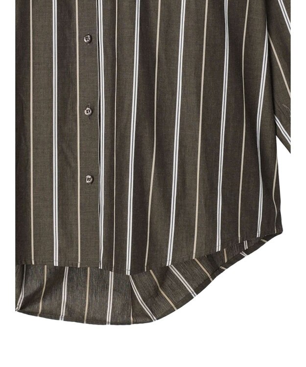 AMERICAN HOLIC ドビーストライプシャツチュニック Stripe Brown