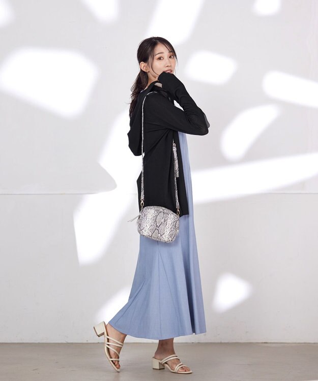 Tiaclasse 【洗える】UVケア機能付きサマーニットロングジップパーカー ブラック