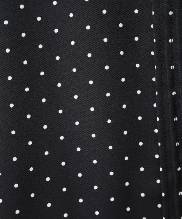 earth music&ecology フリルピンタックブラウス Dot Black