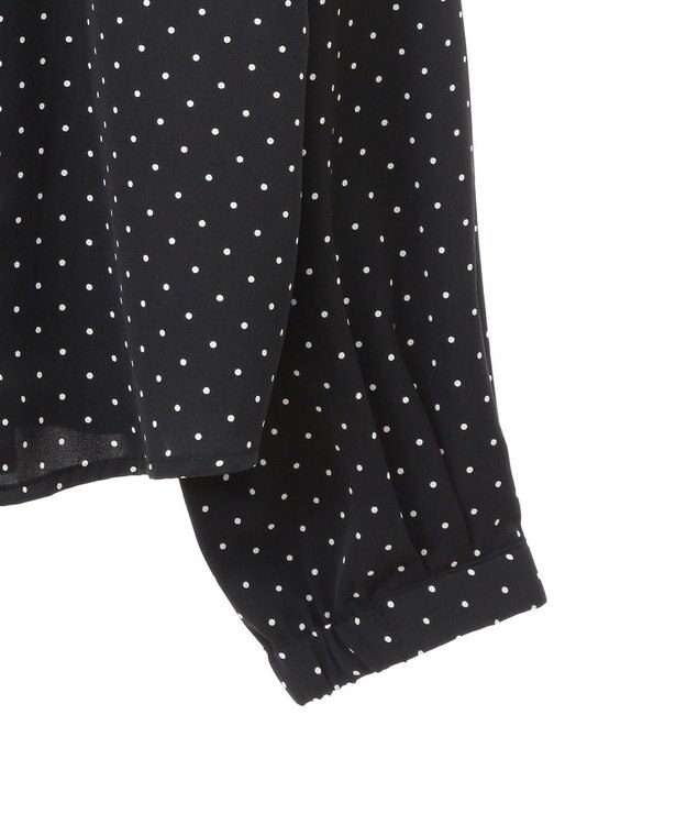 earth music&ecology フリルピンタックブラウス Dot Black