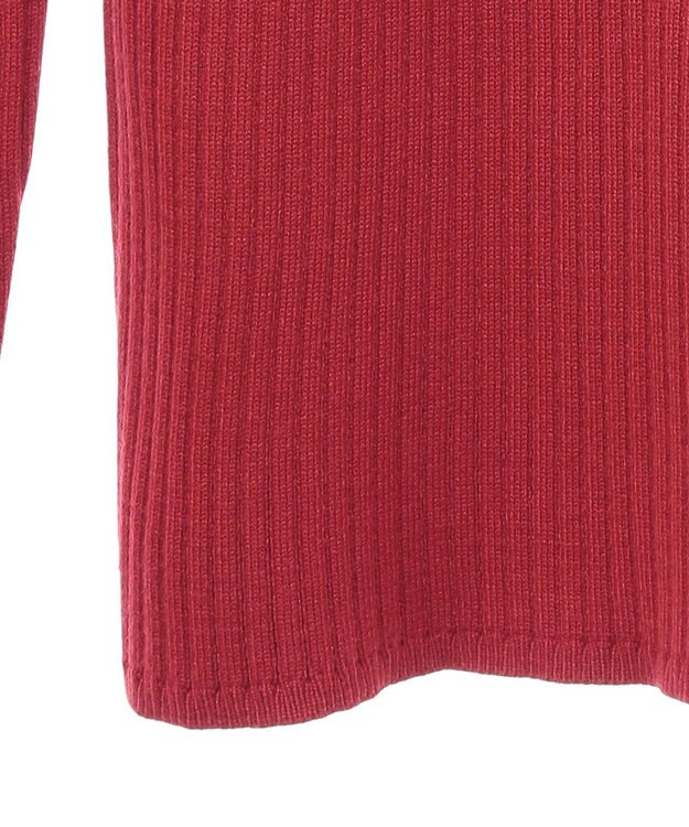 CRAFT STANDARD BOUTIQUE 洗える/とてもちクルーネックリブニットプルオーバー Red