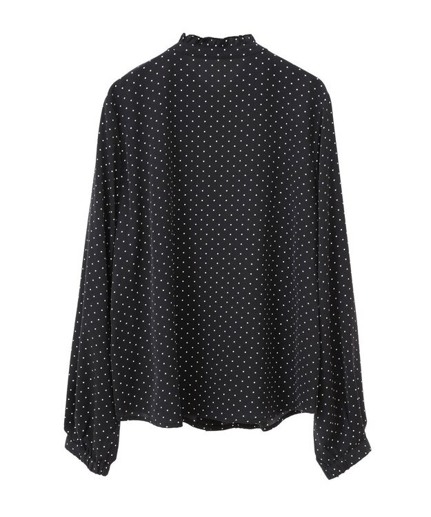 earth music&ecology フリルピンタックブラウス Dot Black