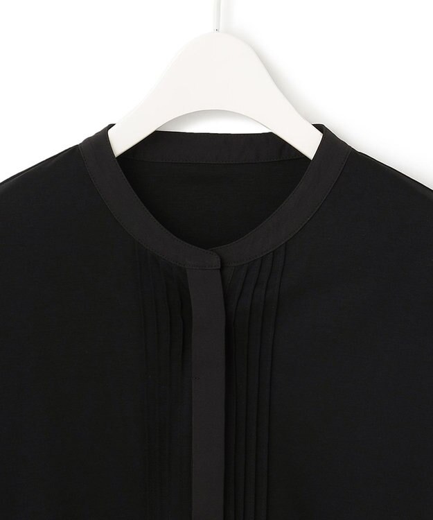 ICB 【洗える】 コンビネーションジャージー ピンタックカットソー ブラック系