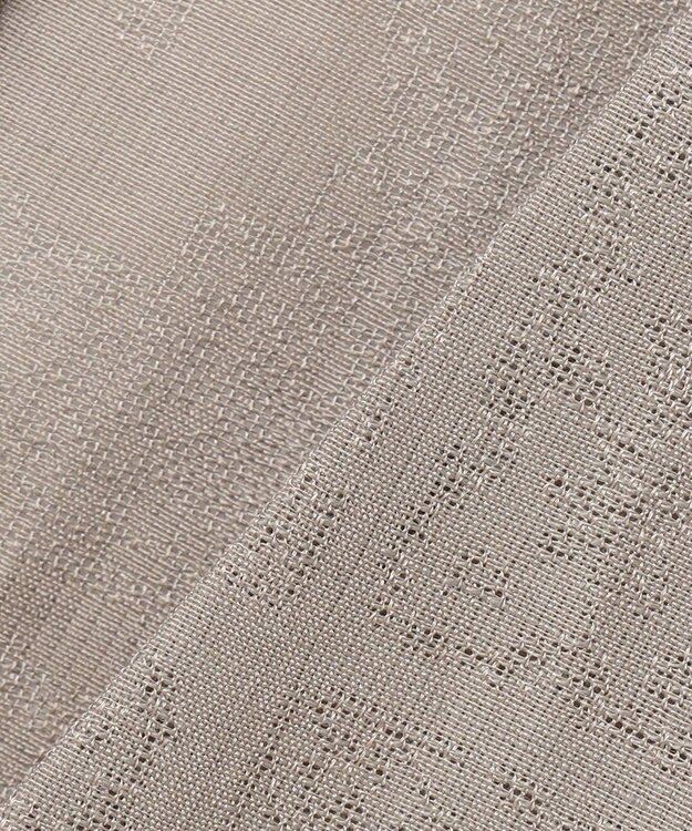 ICB 【日本製・洗える】ペイズリーレノクロス ノーカラージャケット クリームブラウン系