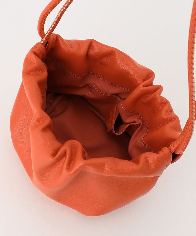 ICB チェーン付きミニ巾着バッグ オレンジ系