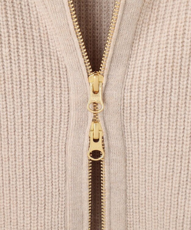 23区 S 【洗える】カシミヤブレンド ジップアップ ニットブルゾン ベージュ系