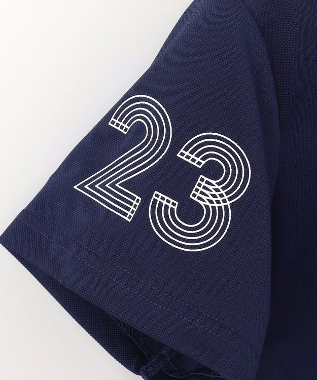 23区GOLF 【WOMEN】【吸水速乾/UVカット】グラフィカルポロシャツ ネイビー系