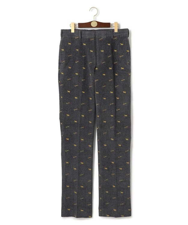 J.PRESS MEN エンブロイダリーストレッチコーデュロイパンツ グレー系