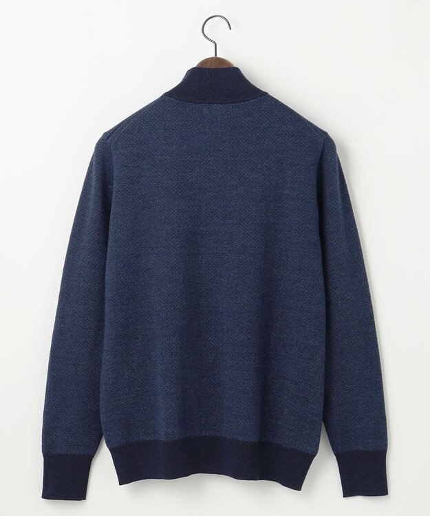 JOSEPH ABBOUD 【軽い】シェニールヤーンジャカード ジップ ブルゾン ダルブルー系