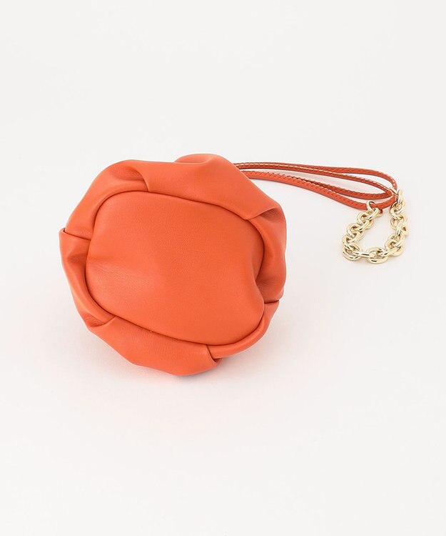 ICB チェーン付きミニ巾着バッグ オレンジ系