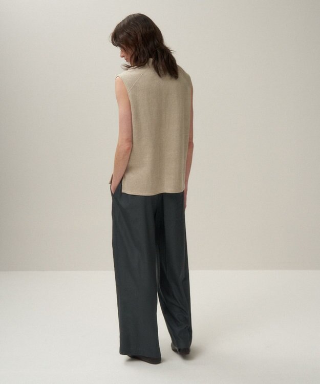 ATON SILK TROPICAL | イージーワイドパンツ CHARCOAL GRAY