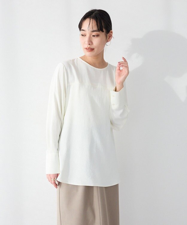 CRAFT STANDARD BOUTIQUE ＜セレモニー＞着脱可能/2WAYフリルカラーブラウス Off White