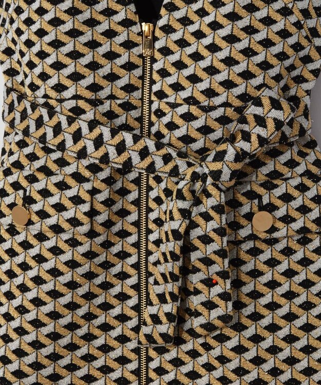 GRACE CONTINENTAL キカジャガードラメドレス ゴールド