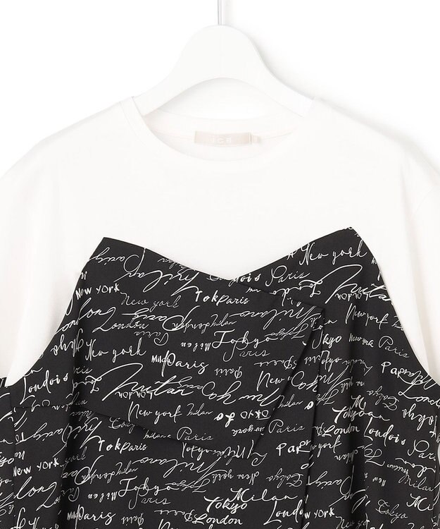 ICB 【30th ANNIVERSARY】5cityプリント コンビカットソー オフホワイト×ブラック