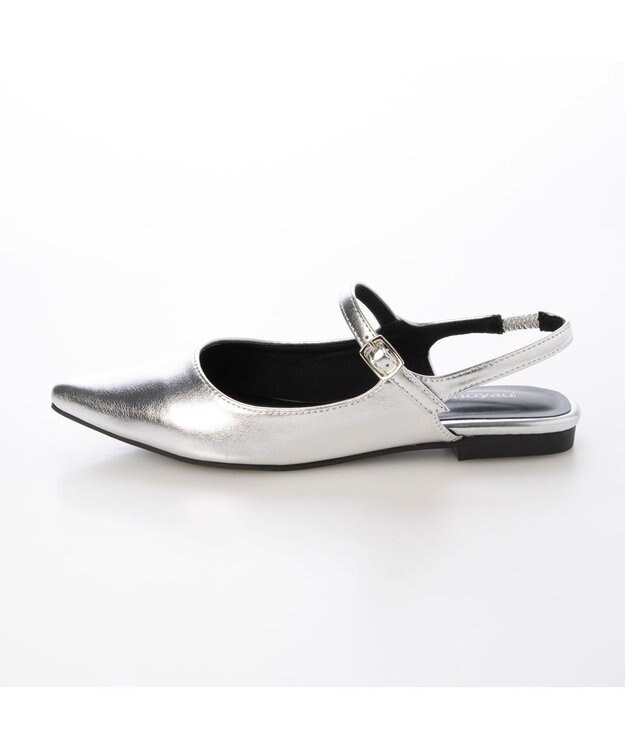 MODE ET JACOMO <noyau>ポインテッドトゥバックベルトパンプス シルバー
