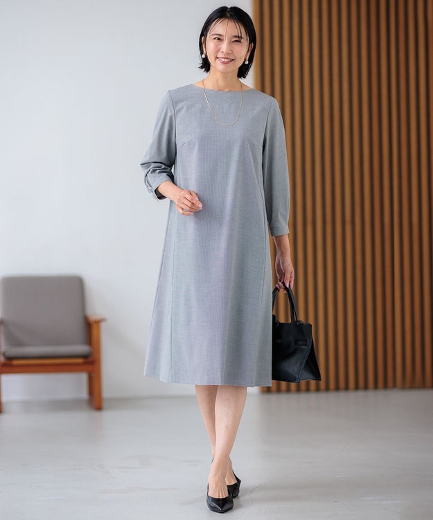 新品　23区　24AW【洗える】TRハウンドトゥース ワンピース 大きいサイズ 洗える】TRハウンドトゥース ワンピース / 23区 | ファッション通販