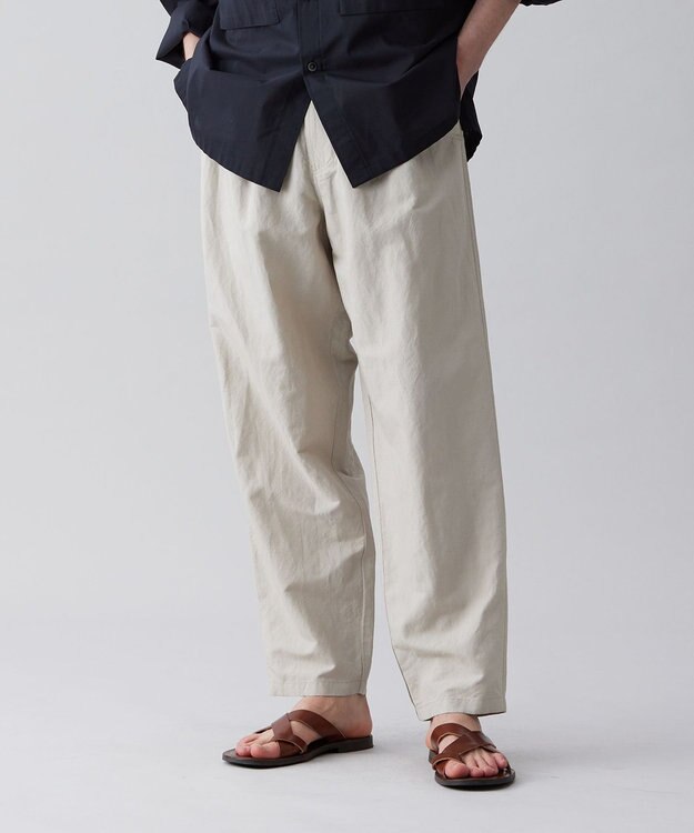 UNFILO MENS ライトリネン ワイドパンツ [23年春夏商品] グレージュ