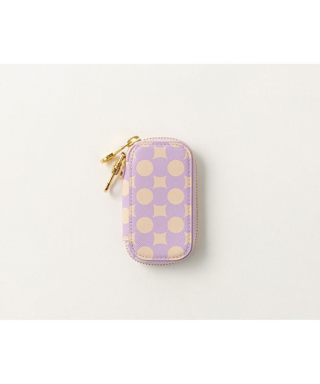 MIYABIYA La quoh with kirakaracho 南蛮七宝プリントレザー キーケース 撫子色(ライラック)