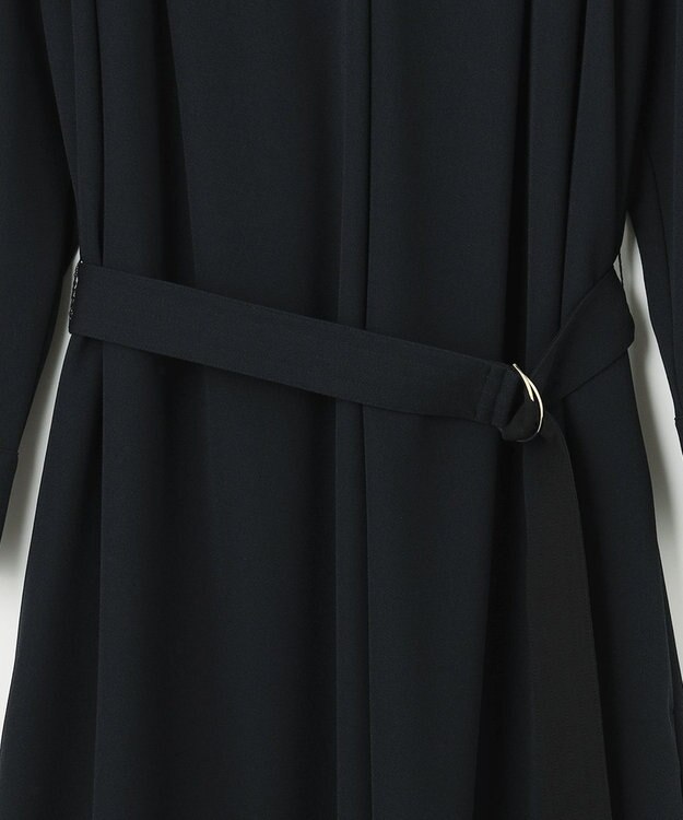 自由区 【洗える】アムンゼンジャージー Vネックワンピース ネイビー系