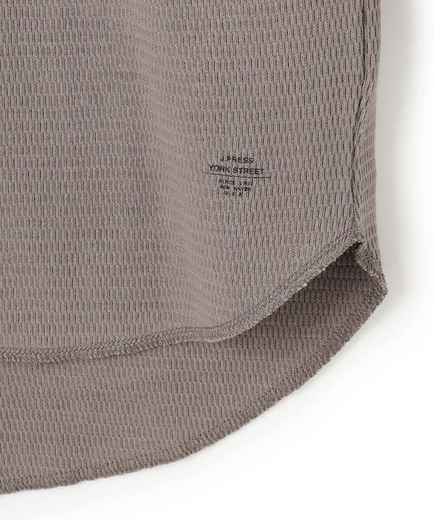 J.PRESS YORK STREET 【UNISEX】ハニカムワッフル Tシャツ ライトグレー系