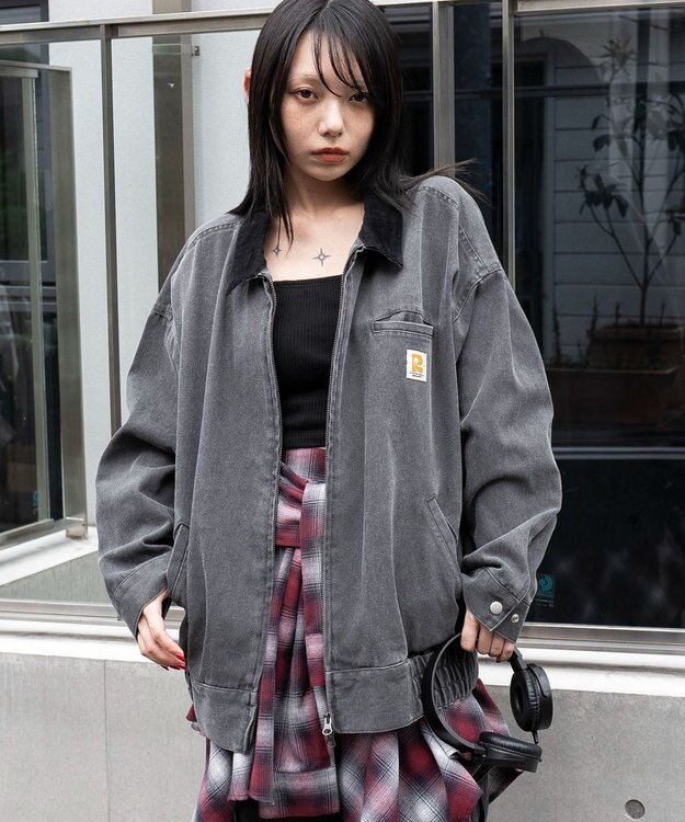 WEGO ワーカーズWジップブルゾン ブラック中濃色