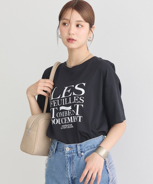 earth music&ecology 【接触冷感】アソートプリントレギュラースリットＴｅｅ Black
