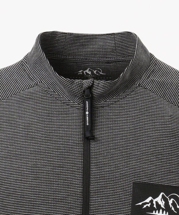 JOSEPH ABBOUD MOUNTAIN デルタメッシュ ハーフZIPカットソー ブラック系
