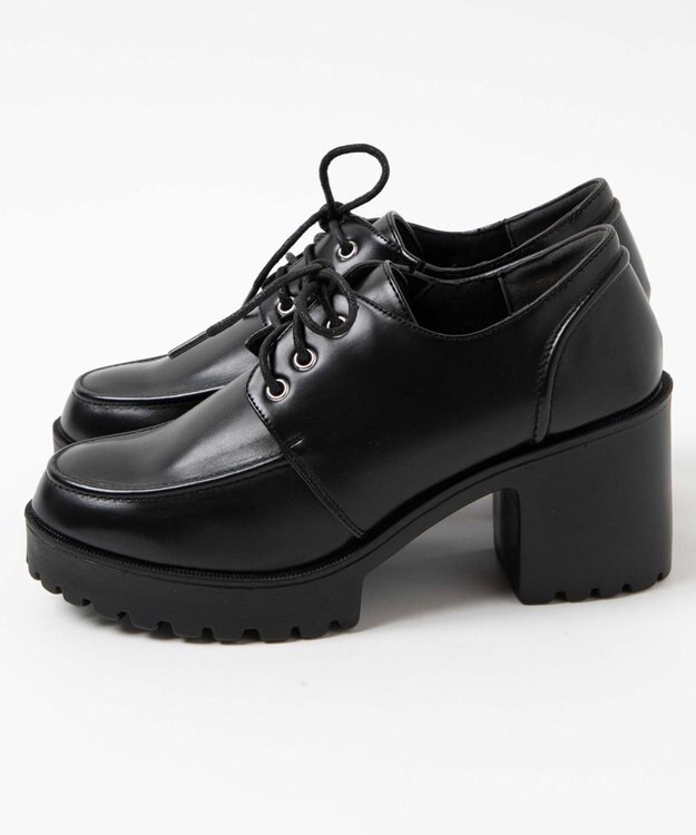 WEGO レースアップヒールシューズ ブラック