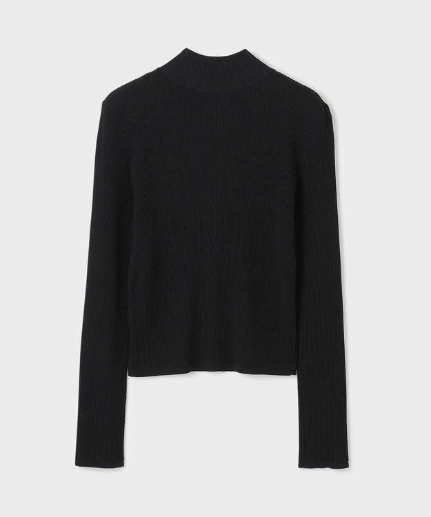 GRACE CONTINENTAL リブニットzipトップ ブラック