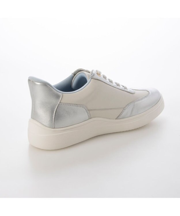 ing <ing>ハンズフリーレースアップスニーカー シルバーコンビ