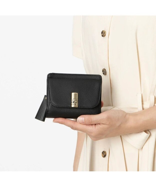 CLATHAS エクセ 外ボックス二つ折り財布 ブラック