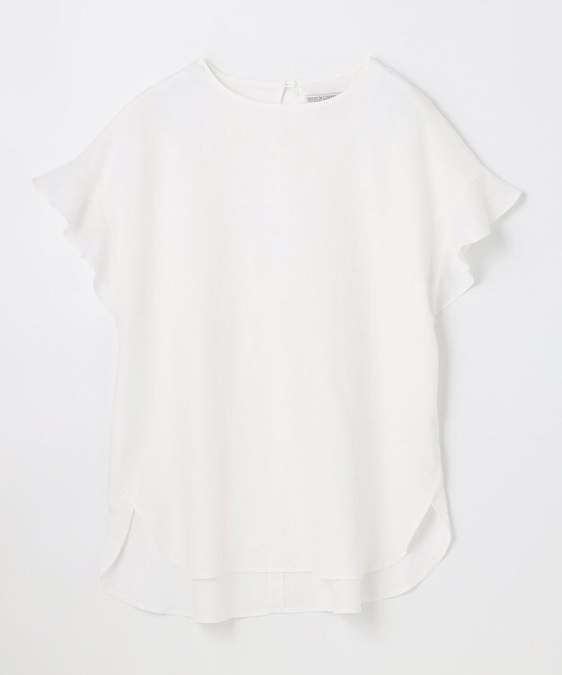 ANY 【洗える】ライトリネンクロスフレアスリーブ ブラウス オフホワイト