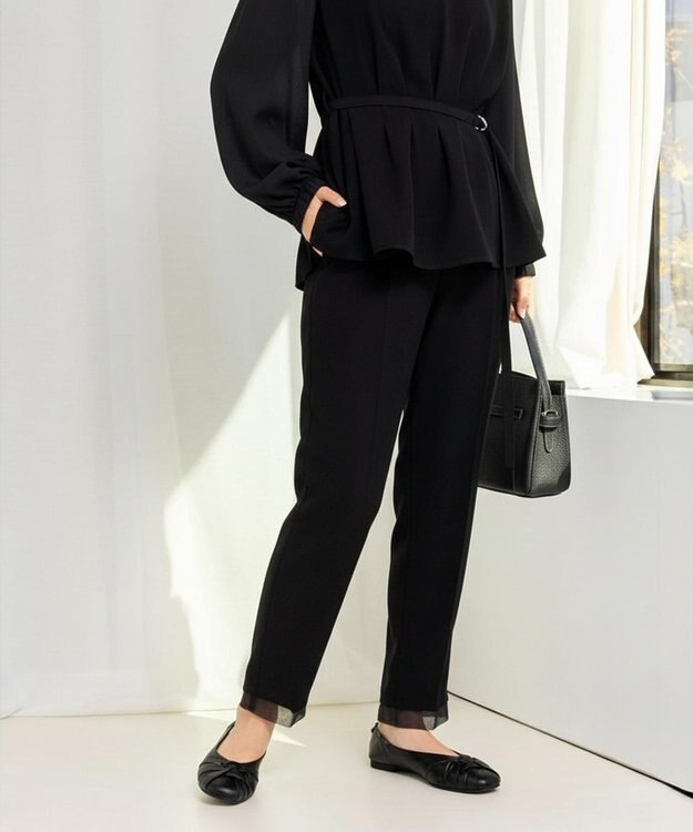 nouvelleRobe Oū 【本革・高反発】Square スクエアトゥ メッシュモチーフパンプス ブラック