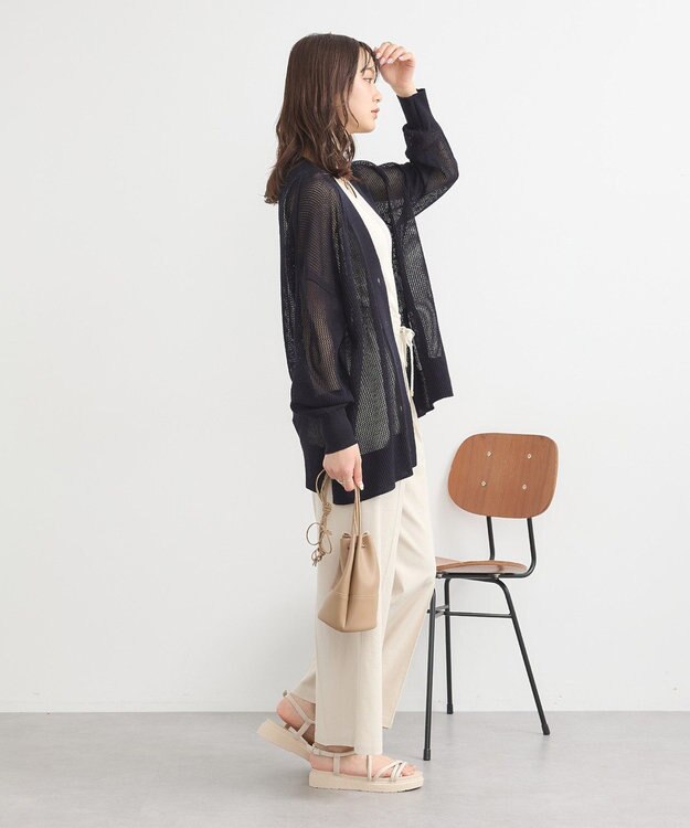 earth music&ecology メッシュルーズカーディガン Black