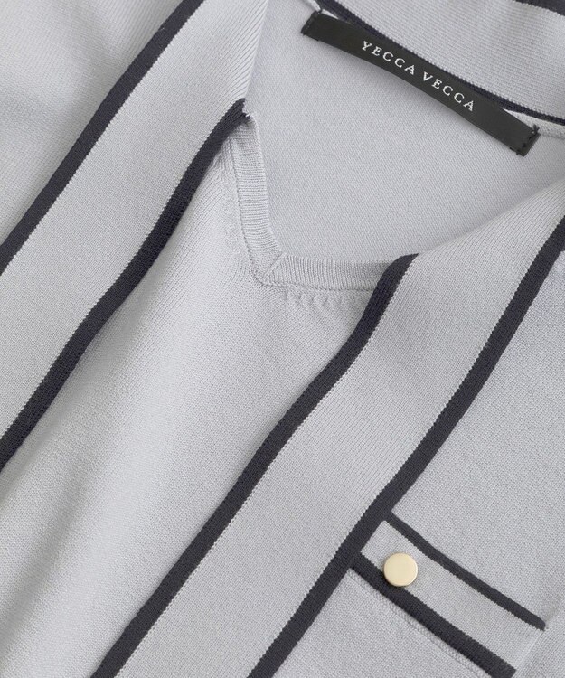 YECCA VECCA 配色ボウタイニット Light Blue