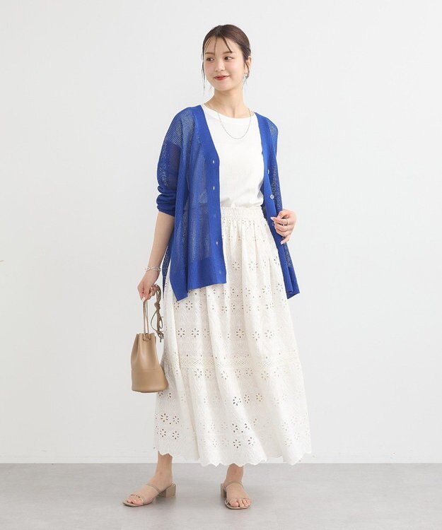 earth music&ecology メッシュルーズカーディガン Blue