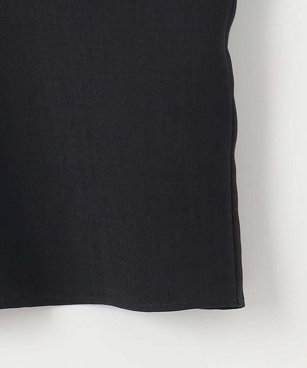 自由区 【セットアップ対応・接触冷感・UVカット・洗える】ライトリネンライク Tブラウス ブラック