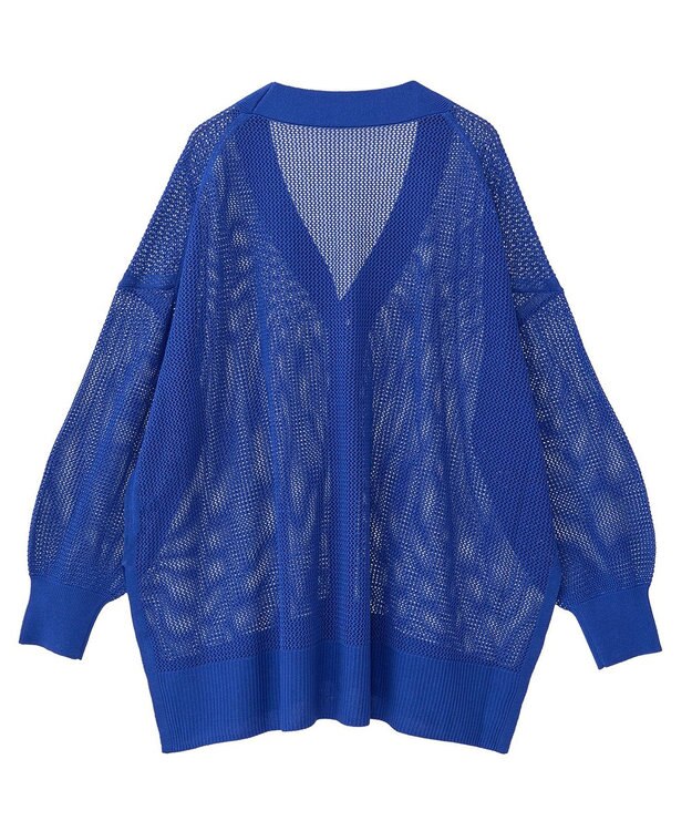 earth music&ecology メッシュルーズカーディガン Blue