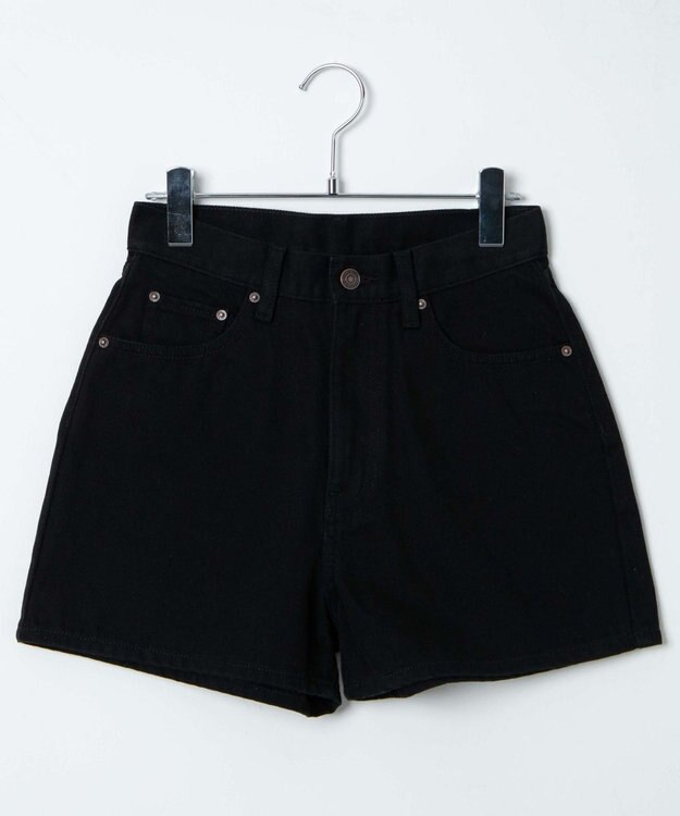 WEGO 台形デニムショートパンツ ブラック中濃色