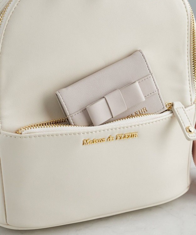Maison de FLEUR リボンMリュック Ivory