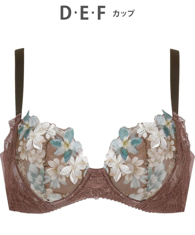 WACOAL 【重力に負けないバストケアBra】 ブラジャー バストを重力から守る まる胸キープ 脇高設計 サイドから背中のラインすっきり レディース BRB414 /ワコール ダークブラウン