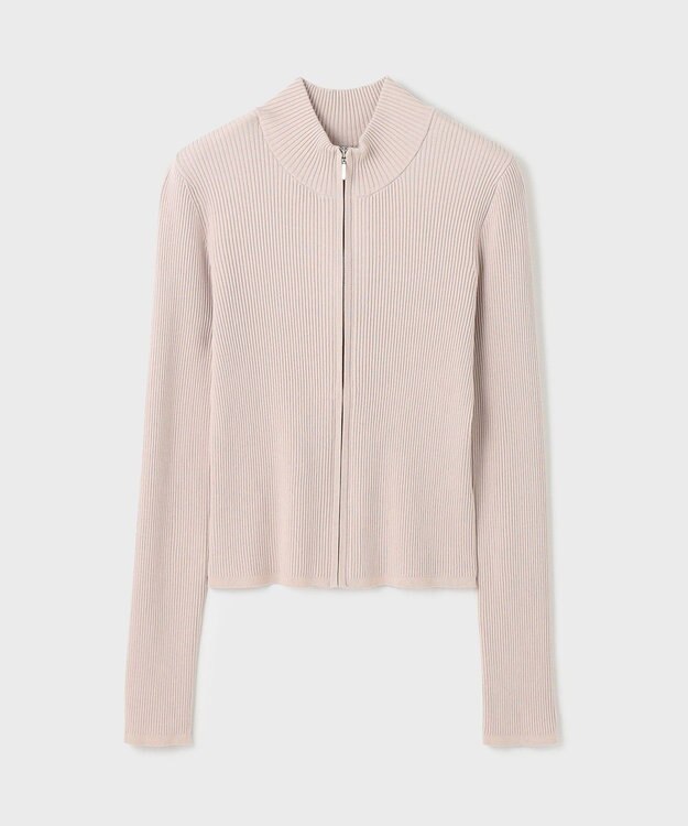 GRACE CONTINENTAL リブニットzipトップ ベージュ