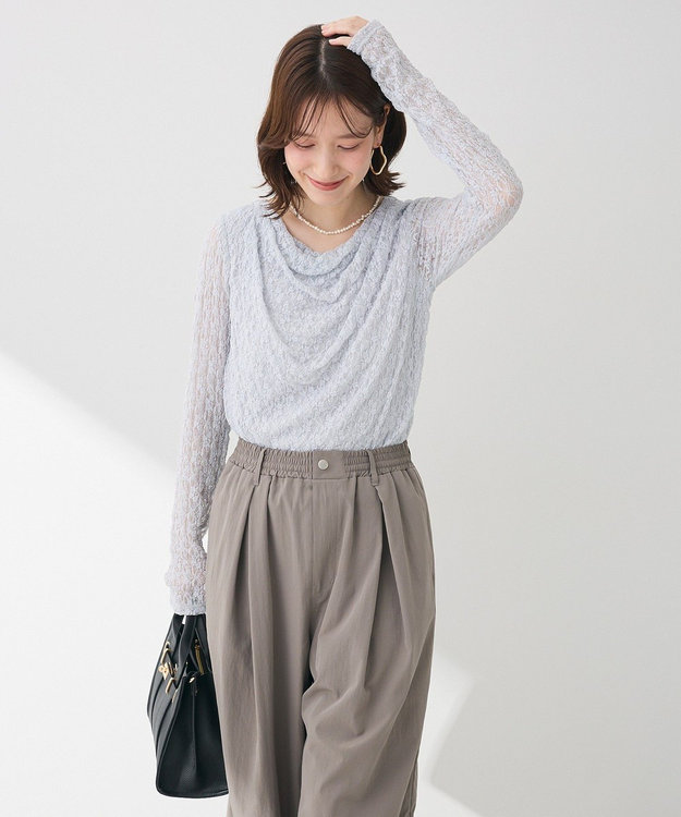 Green Parks ・ＳＵＧＡＲ　ＳＰＯＯＮ　ドレープレースプルオーバ Light Gray