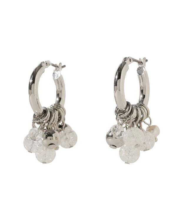 earth music&ecology ビーズミックスピアス Silver