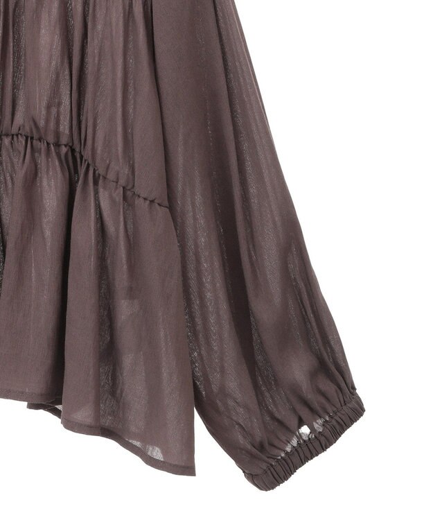 YECCA VECCA リボンデザインシアーブラウス Brown