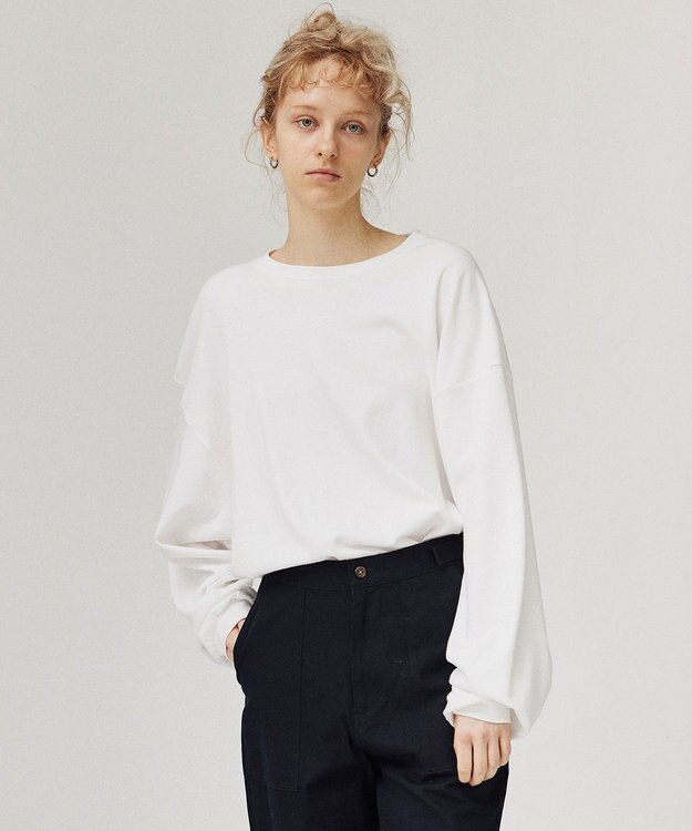 LENO CREWNECK PULLOVER《UNISEX》クルーネックカットソー WHITE