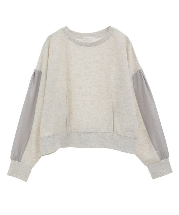 Green Parks 箔プリントドッキング裏毛プルオーバー Oatmeal