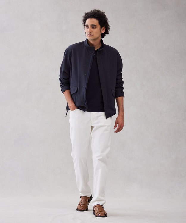 J.PRESS MEN ハイパワーストレッチサッカー ハーバーブルゾン グレー系3