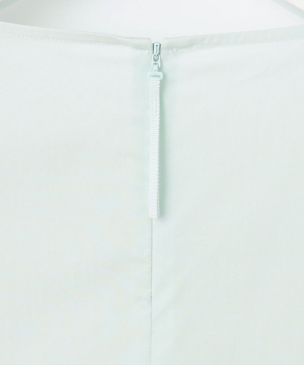 自由区 【洗える】テンセルコットンエンブロイダリープルオーバー ブラウス サックス